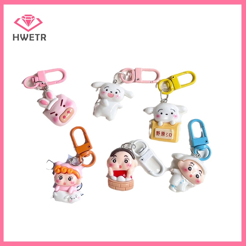 Hwetr Móc Khóa Hình Cậu Bé Bút Chì shin-chan Bằng Nhựa resin Dễ Thương Trang Trí Túi Xách / Quà Tặng Mới