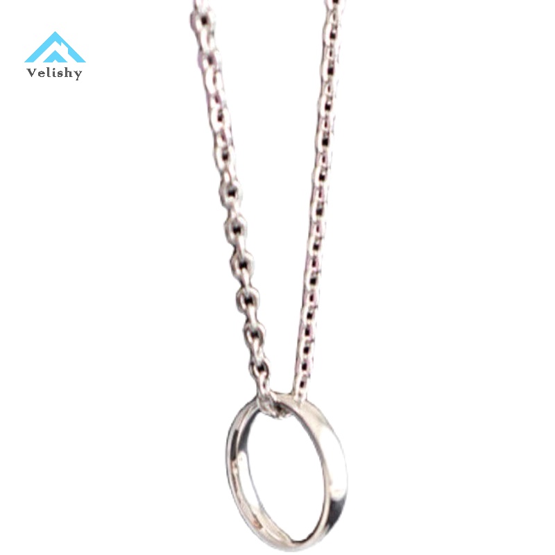 Vòng cổ VELISHY mặt nhẫn kim loại phong cách hip hop thời trang cho cặp đôi