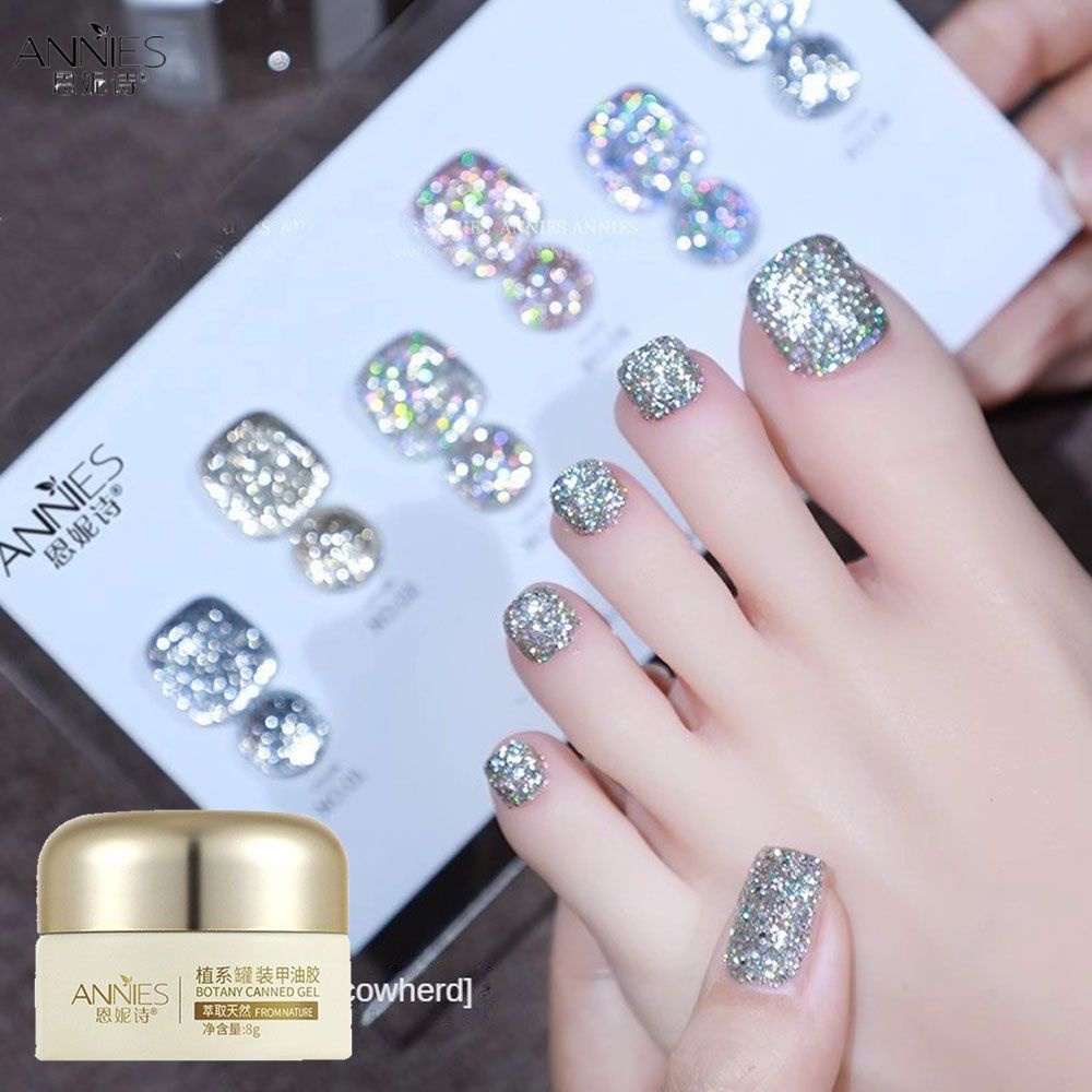 ANNIES Gel Sơn Móng Tay Sequin Gel Móng Tay Sáng Bóng Móng Tay Nghệ Thuật 6 Màu Sơn Móng Tay Dầu Keo Kim Cương Móng Tay   Kế Làm Đẹp Sơn Móng Tay Gel Móng Tay 1 Cái * KÍNH