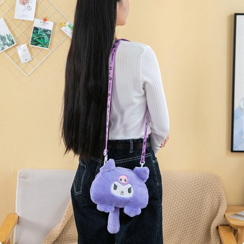 Shanhai kuromi Túi Đeo Chéo Hình Thú Nhồi Bông Hoạt Hình Dễ Thương
