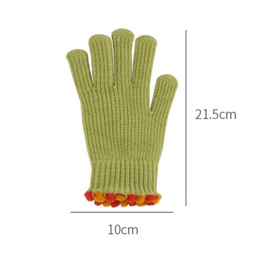 Găng Tay Dệt Kim Dày Dặn Giữ Ấm Có Thể Chạm Màn Hình Cảm Ứng Màu Sắc