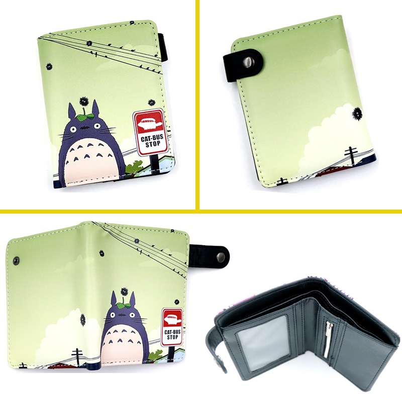 Ví Da pu Dáng Ngắn Có Khóa Kéo In Hình totoro Dễ Thương