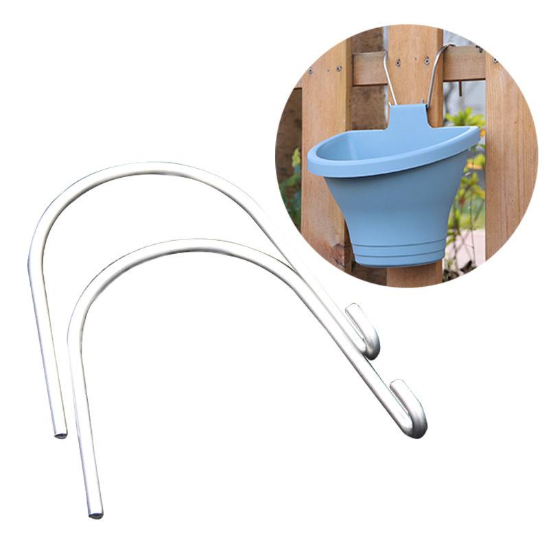 2 móc hình chữ U Bộ Chậu Hoa Trang Trí Ban Công Xinh Xắn móc hình   | Bộ Giỏ Treo Trồng Cây Tiết Kiệm Nước Và Chống Sốc Đơn Giản Và Lâu Trôi treo lên