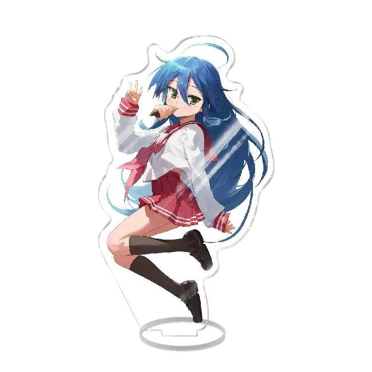 Mô hình Standee Anime Lucky Star Izumi Konata Hiiragi Kagami Tsukasa Takara Miyuki Phụ kiện trang trí để bàn góc học tập