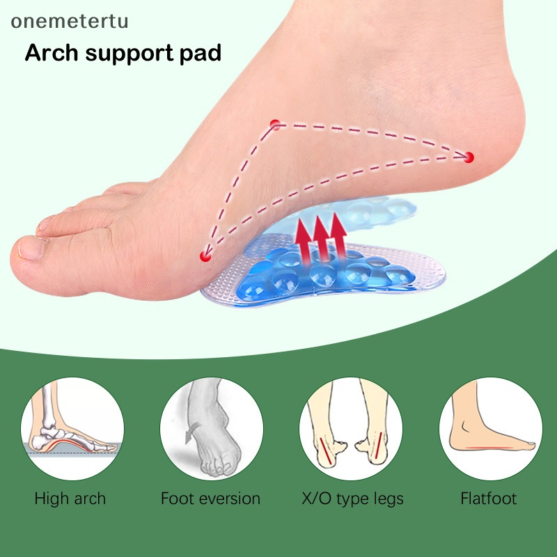 Onemetertu 1 Cặp Đệm silicone gel Lót Giày Chỉnh Hình Chỉnh Hình Bàn Chân Phẳng Cho Trẻ