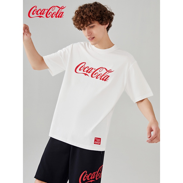 Coca-cola Áo Thun Tay Ngắn Cổ Tròn Dáng Rộng In logo Cocacola Phong Cách Đường Phố Thời Trang 1012