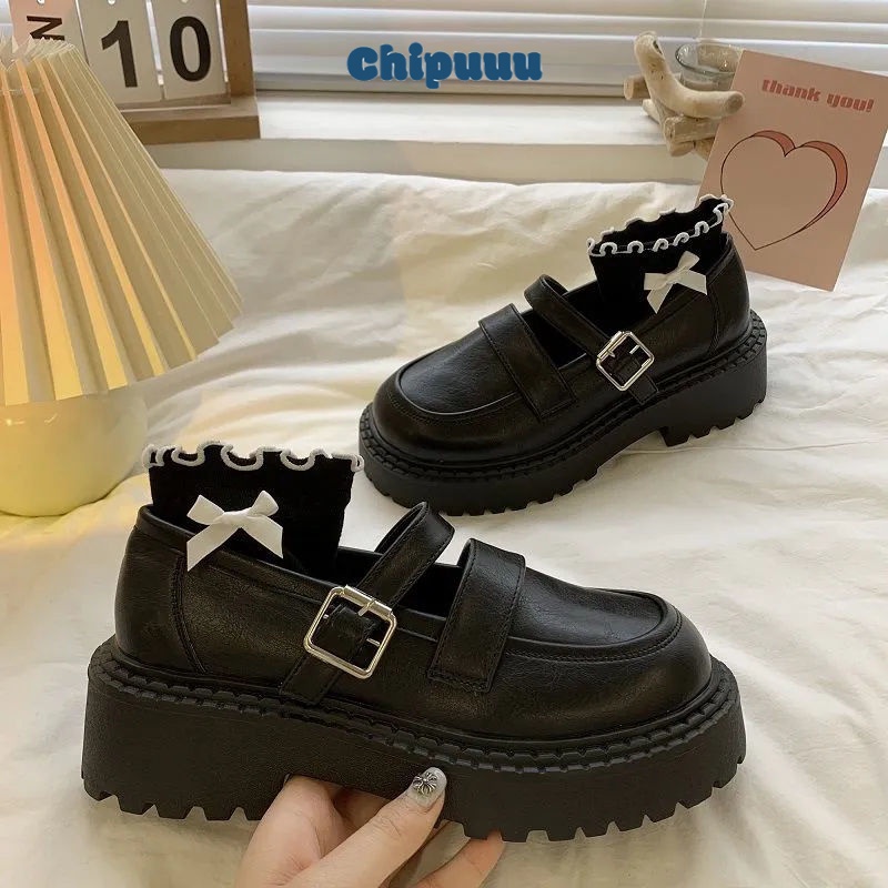 Chipuuu Giày búp bê nữ Giày mary jane Lolita Giày loafer Thoáng khí Năng động Đàn hồi tốt Phù hợp FDL2300MPF 41Z231012
