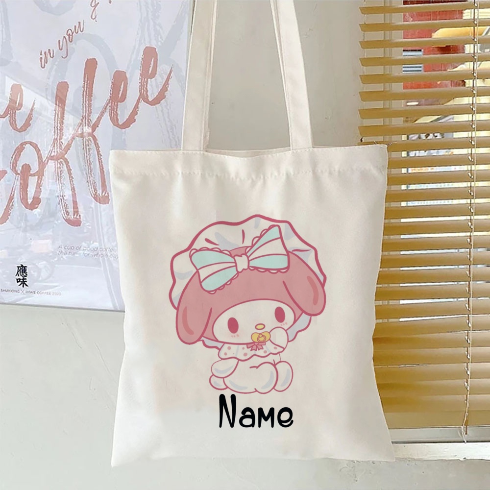Cinnamoroll Hoạt Hình Thời Trang Tùy Chỉnh Tên Túi Tote Túi Xách Mua Sắm Cho Trẻ Em