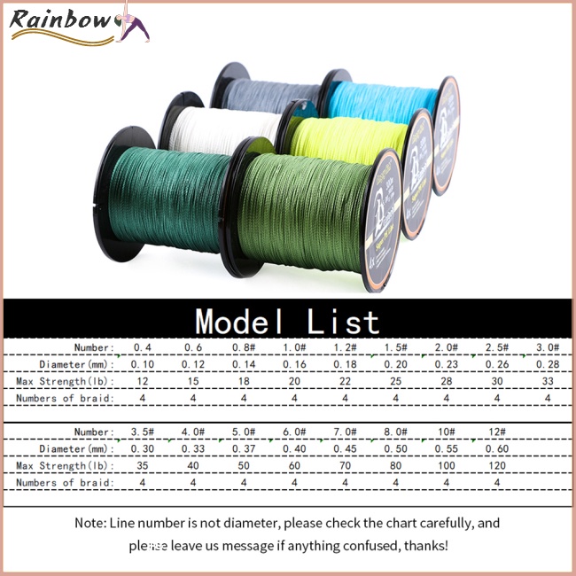 Cuộn Dây Câu Cá 4 Màu 300m / 328yds
