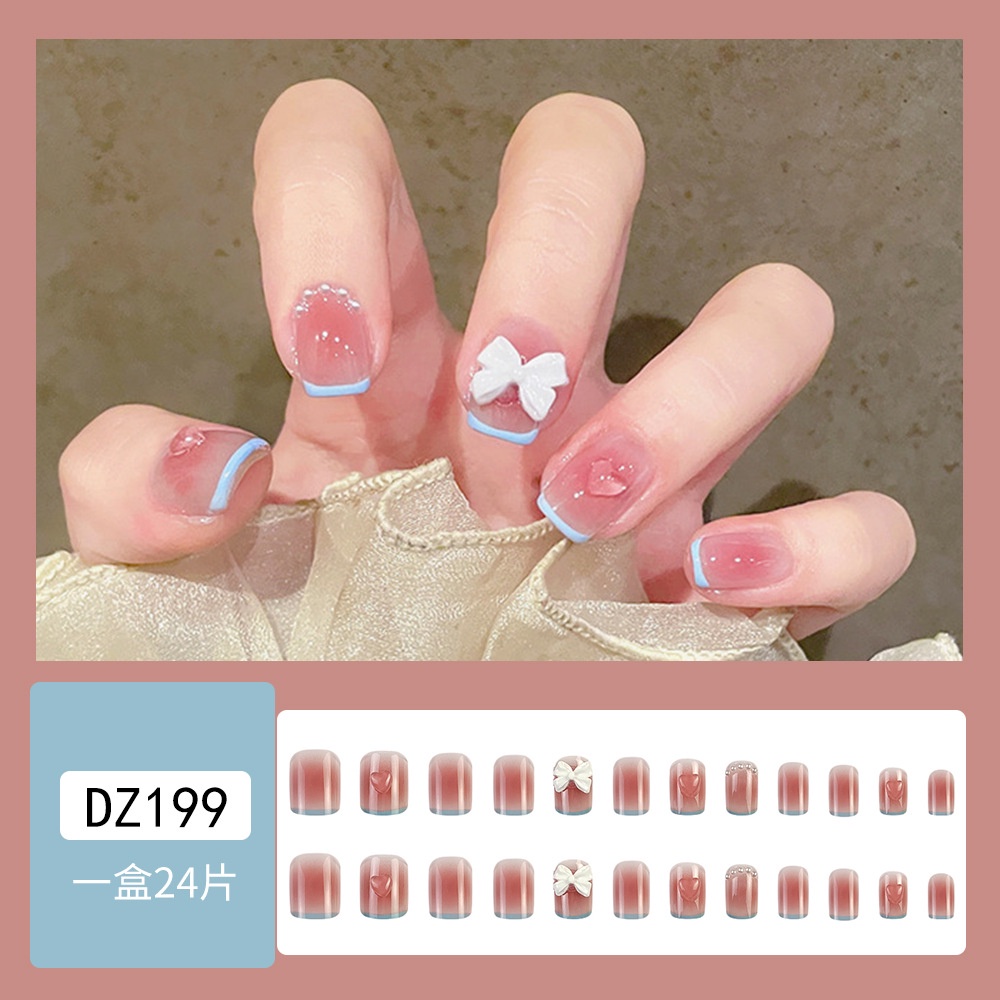 Bộ 24 Móng Tay Giả Dài Có Keo Dán Trang Trí Nghệ Thuật