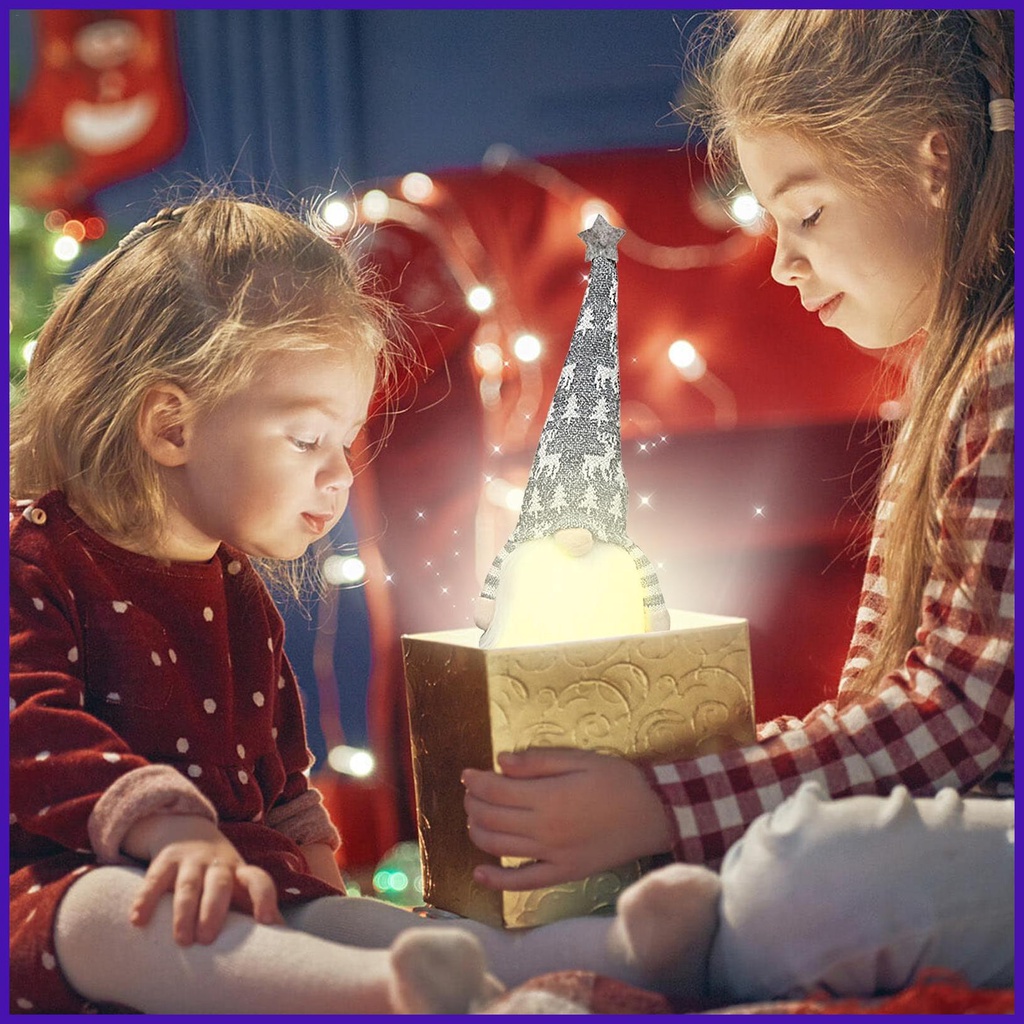 Búp Bê gnome Nhồi Bông Trang Trí Giáng Sinh Phát Sáng Dễ Thương