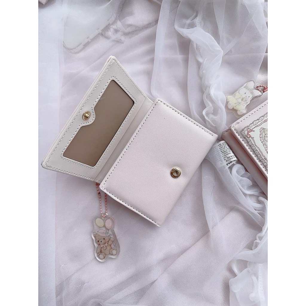 Girl dream spring Ví Đựng Nhiều Thẻ Có Khóa Nam Châm Chống Khử Từ Dòng picnic Chính Hãng Thiết Kế Hình Gấu Thỏ Dễ Thương
