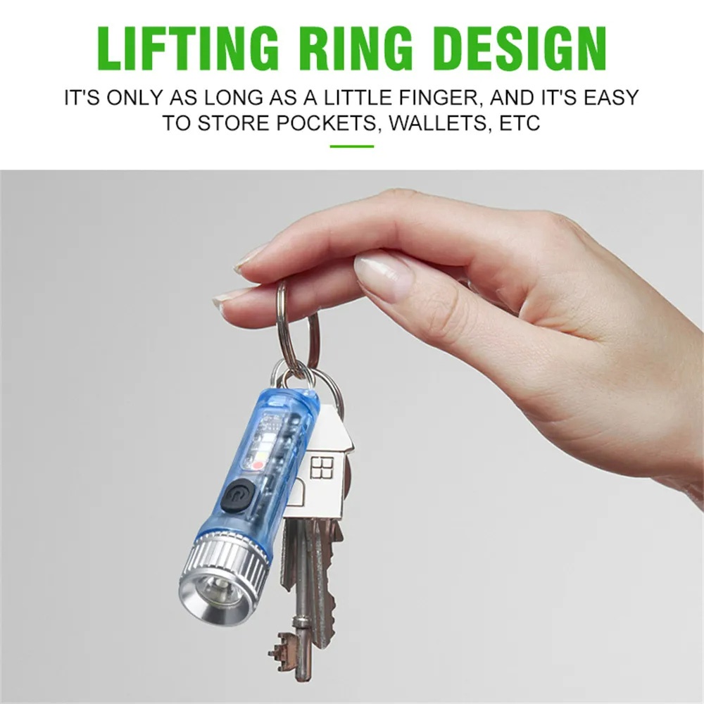 Móc Khóa Gắn Đèn Pin 500 lumen mini Bỏ Túi Tiện Dụng