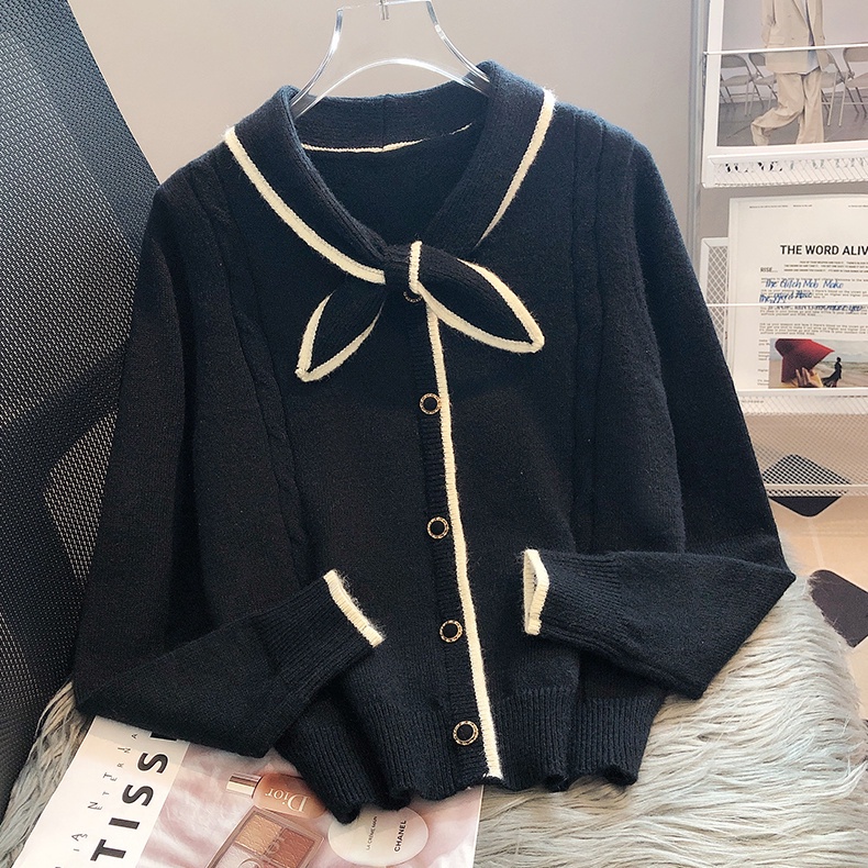 Áo sweater cotton mc Tay Dài Màu Sắc Tương Phản Thời Trang Thu Đông 25433v Cho Nữ