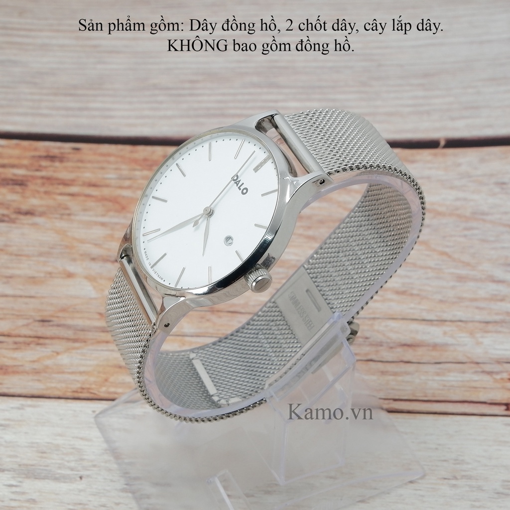 Dây đồng hồ nam nữ inox - kim loại size 22mm 20mm 18mm 16mm 14mm 12mm, dây đeo đồng hồ cao cấp DW milanese thép không gỉ