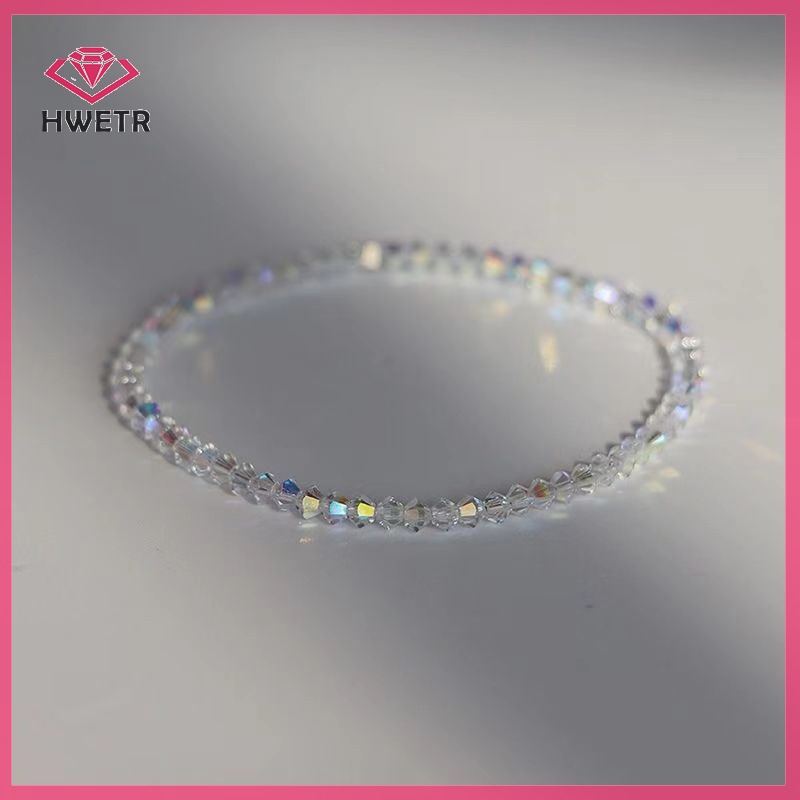 Hwetr Vòng Tay Pha Lê Siêu Mịn Siêu Nhẹ Nhiều Lớp Đơn Giản Làm Quà Tặng Trang Sức Cho Nữ Mới