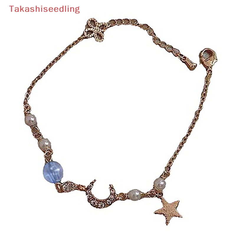 Vòng Tay Chuỗi Hạt Ngọc Trai Mặt Hình Ngôi Sao / Mặt Trăng Dễ Thương Phong Cách Hàn Quốc Thời Trang Cho Nữ