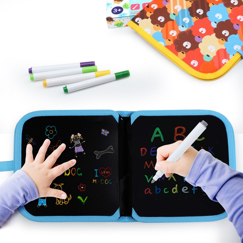 Sách Vẽ / Bảng Đen 6 Mặt Di Động Và Tẩy Xóa Được Cho Trẻ Em