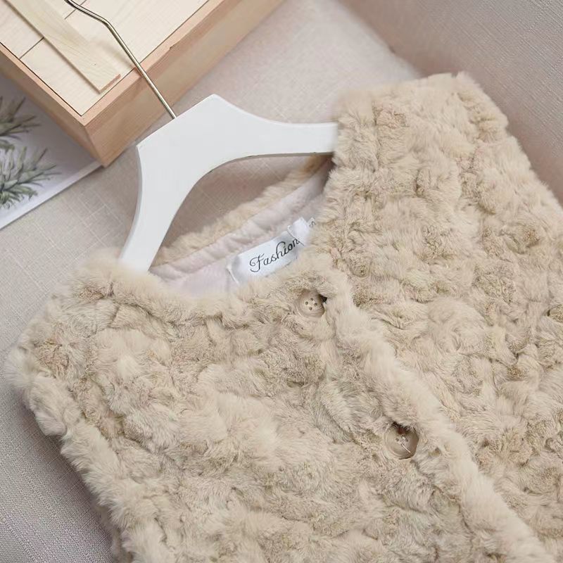 Áo Khoác Lông Cừu Không Tay Một Mảnh Thời Trang Dành Cho Nữ