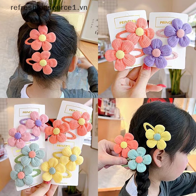 Set 2 Món Đồ Thời Trang 2 Món Dễ Thương Cho Bé#39; S Kẹp Tóc Hoa Vải Dễ Thương Cá Tính