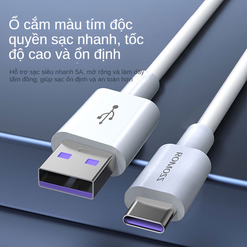 Cáp Sạc ROMOSS CB304 Dây Cao Su Dẹp Chống Rối Dài 1m