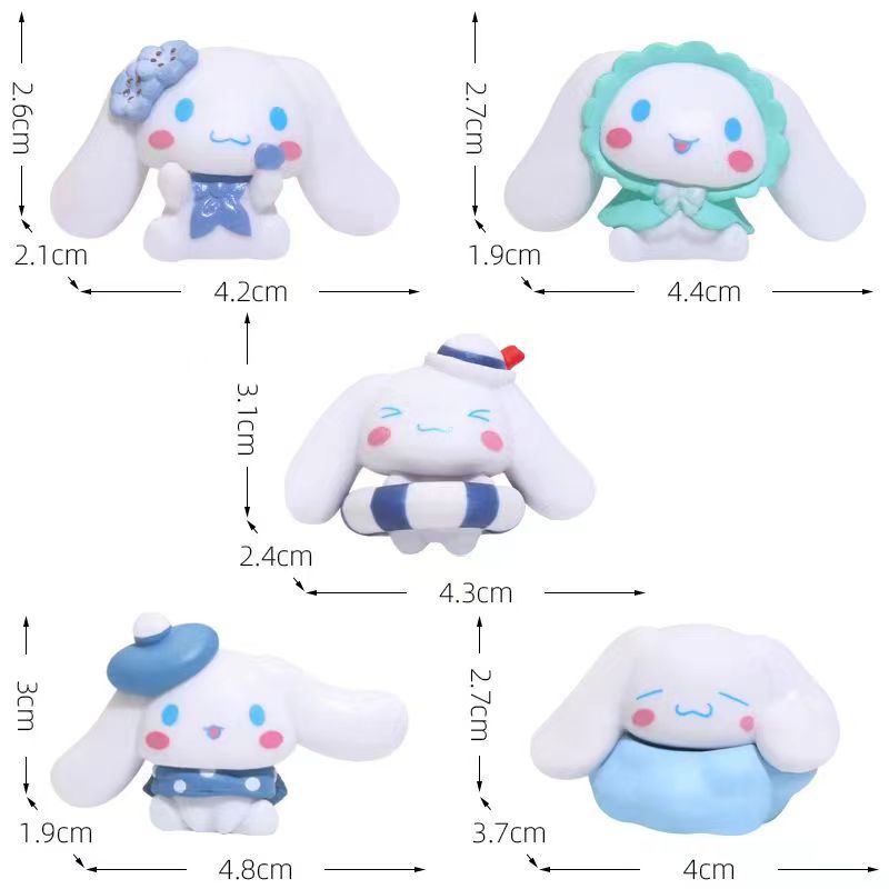 Set 5 Đồ trang trí Nhân Vật Phim Hoạt Hình sanrio Đáng Yêu