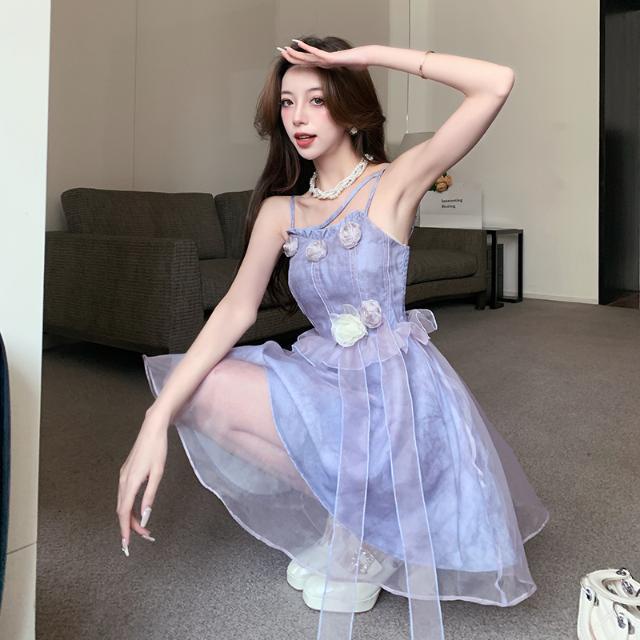 Đầm Hai Dây Thời Trang Mùa Hè 2023 Phong Cách Pháp Cổ Điển Quyến Rũ Dành Cho Nữ