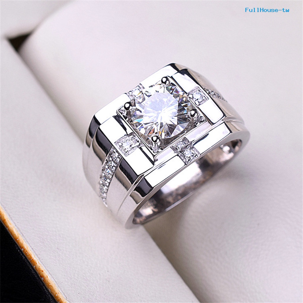 Nhẫn Mạ Điện Đính Đá zircon Lấp Lánh Thời Trang Cho Nam