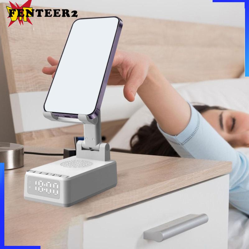 Đế Sạc Điện Thoại Không Dây Kiêm Đồng Hồ Để Bàn Dùng Lái Xe