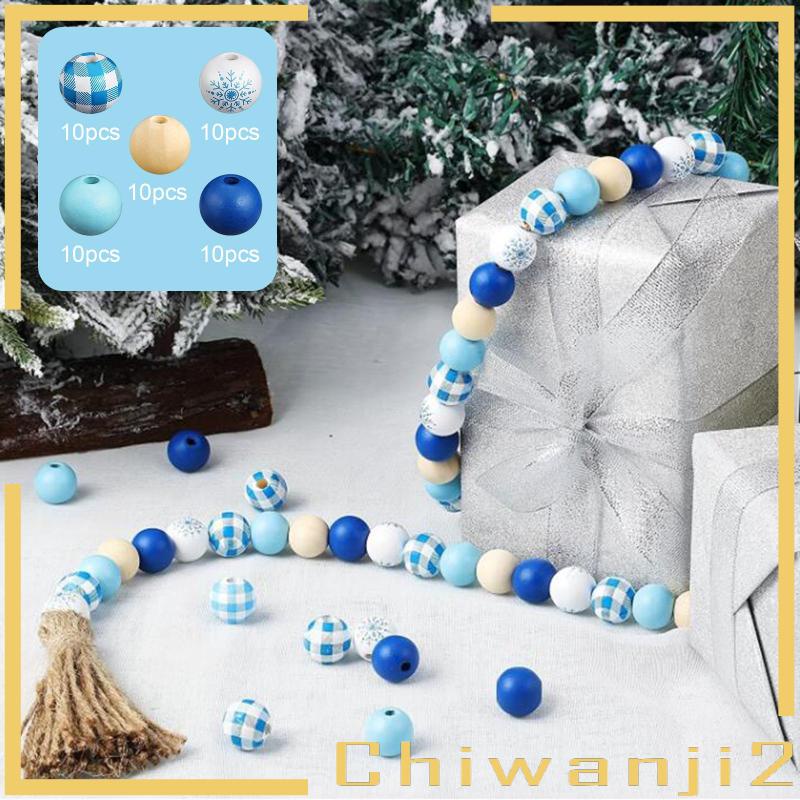 Bộ 50 Hạt Gỗ Tròn Trang Trí