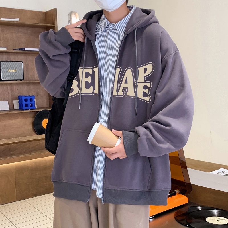 Áo khoác hoodie zip nam chonmua365 in chữ vải nỉ dày dặn ấm