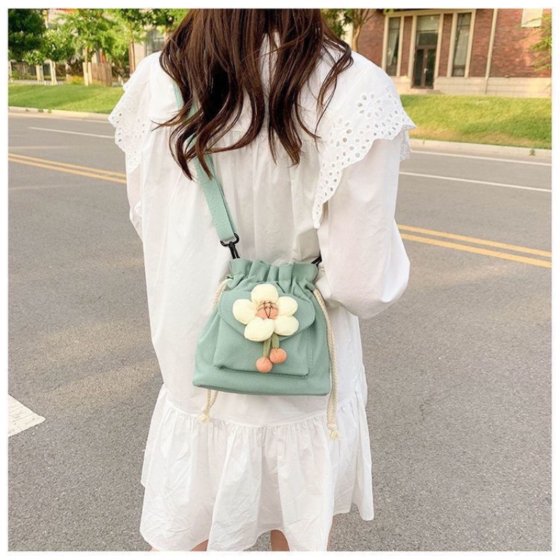 Túi Đeo Chéo Vai Bằng Vải Thời Trang Hàn Quốc Dễ Thương Bắt Mắt