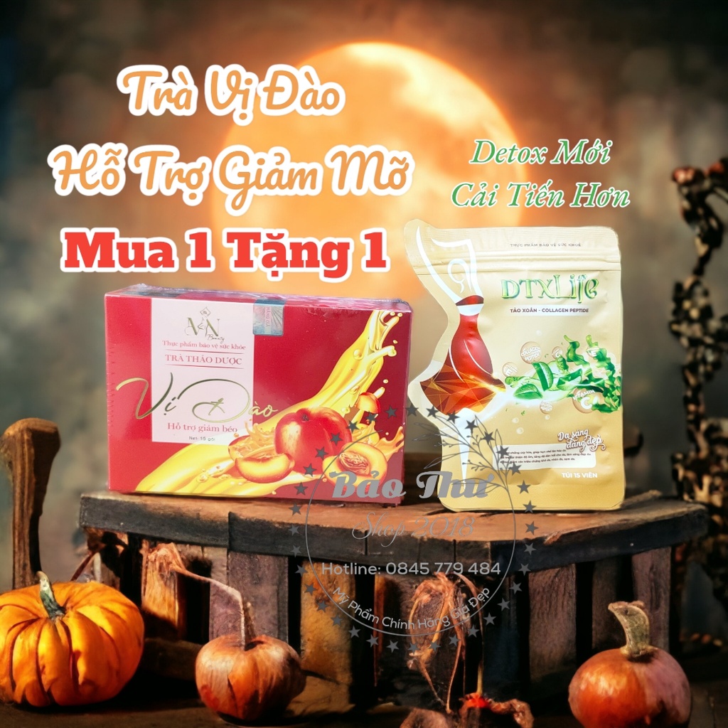 Trà Đào Giảm Cân Đông Anh Chính Hãng (15 Gói) Tặng Kèm Detox
