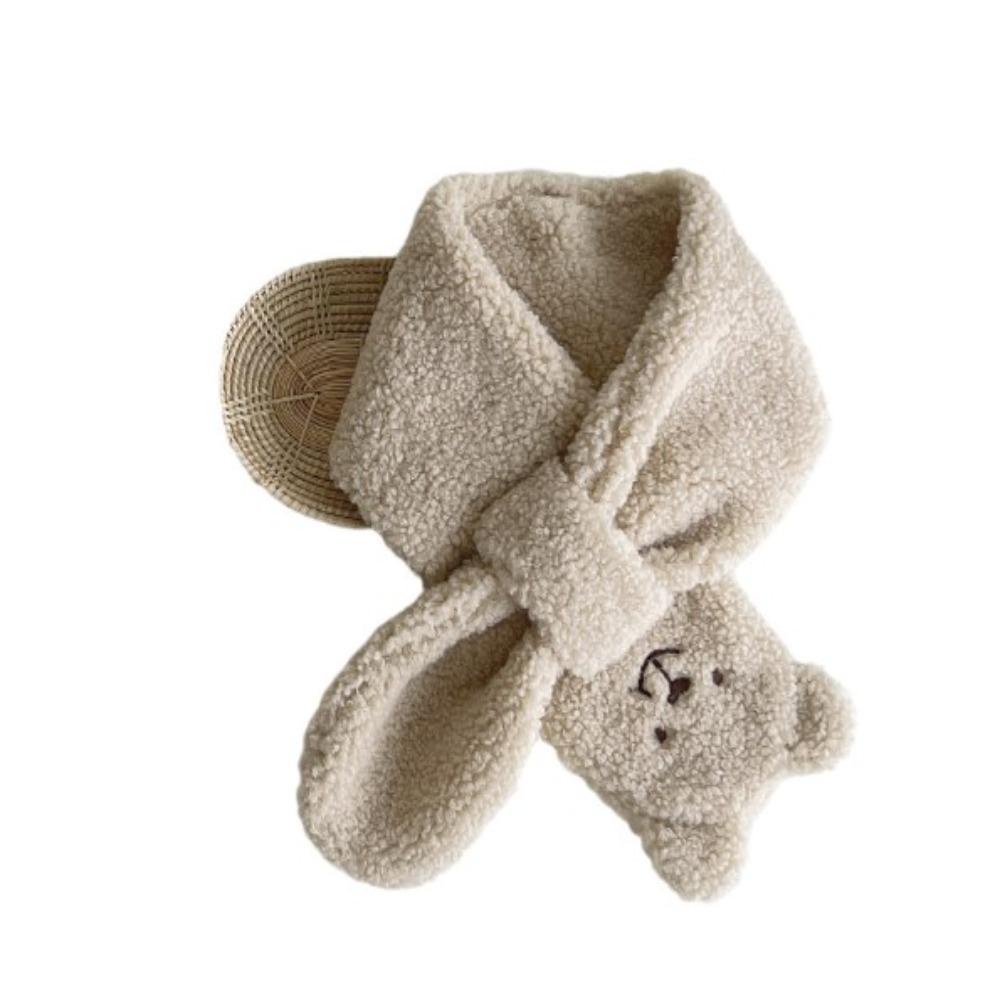 Leifly set Găng Tay Và Khăn Choàng Lông Cừu Mềm Mại Màu Trơn Thoáng Khí Giữ Ấm Mùa Thu Đông Dành Cho Trẻ Em