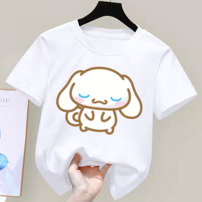 SANRIO Cinnamoroll Áo Thun Tay Ngắn y2k Thời Trang Mùa Hè Xinh Xắn Cho Bé Gái