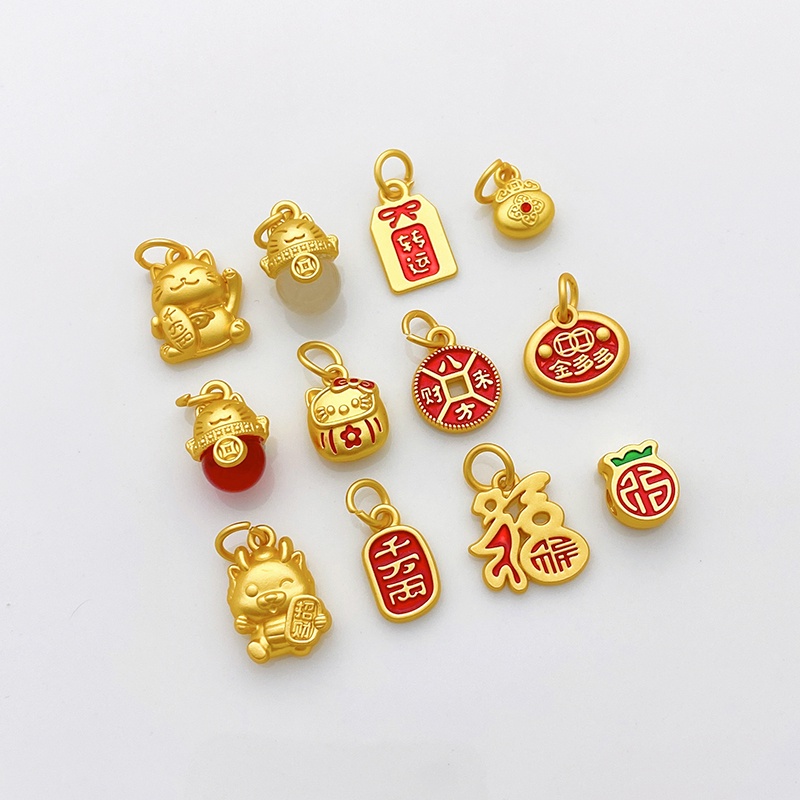 Mặt Dây Chuyền Hình Mèo May Mắn Nhiều Màu Sắc diy