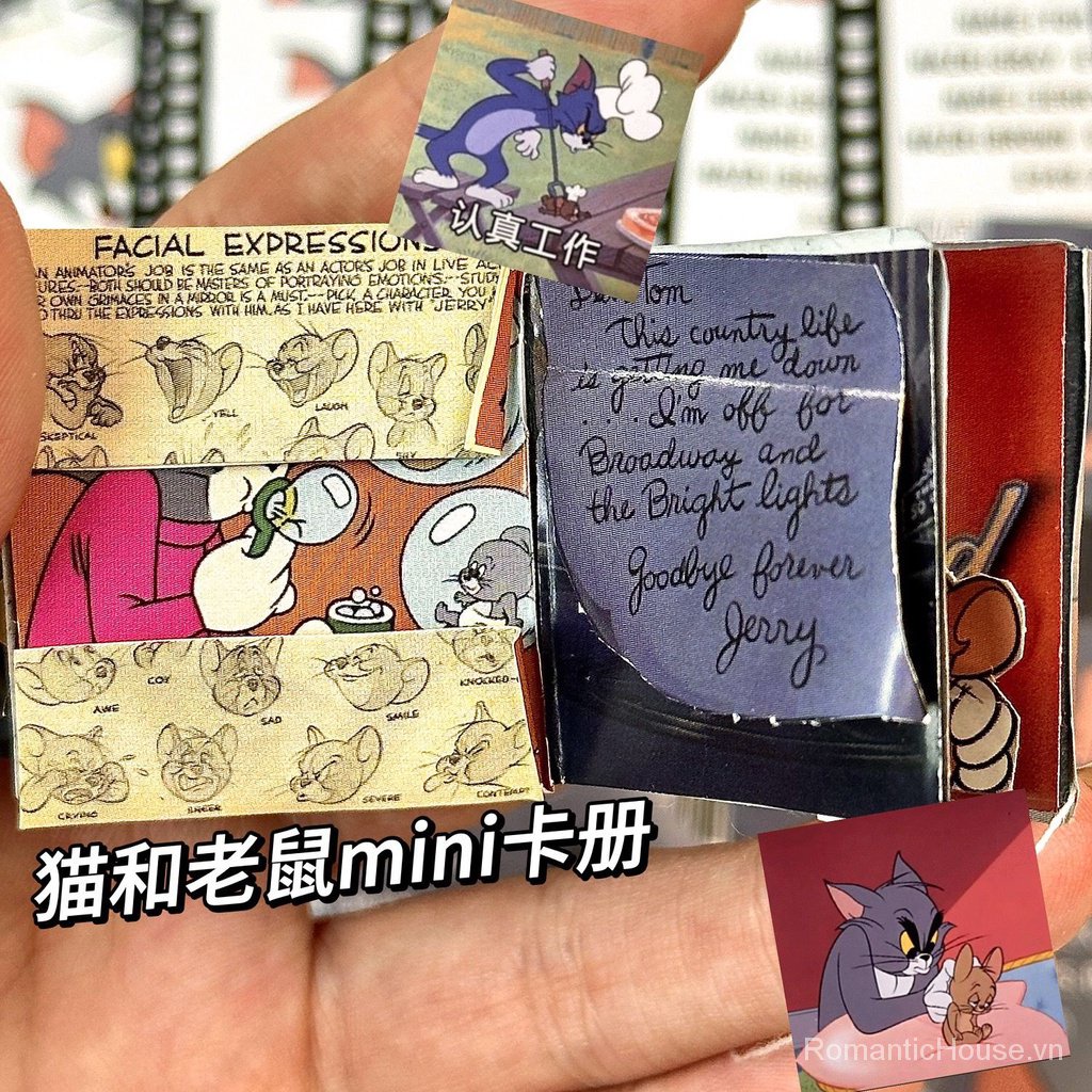 Sách Thẻ mini Hình Mèo Và Chuột Thủ Công Dễ Thương