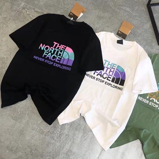 Áo Thun Thể Thao Tay Lỡ Vải cotton In logo the north face Màu gradient Nhanh Khô Thời Trang Cho Nam