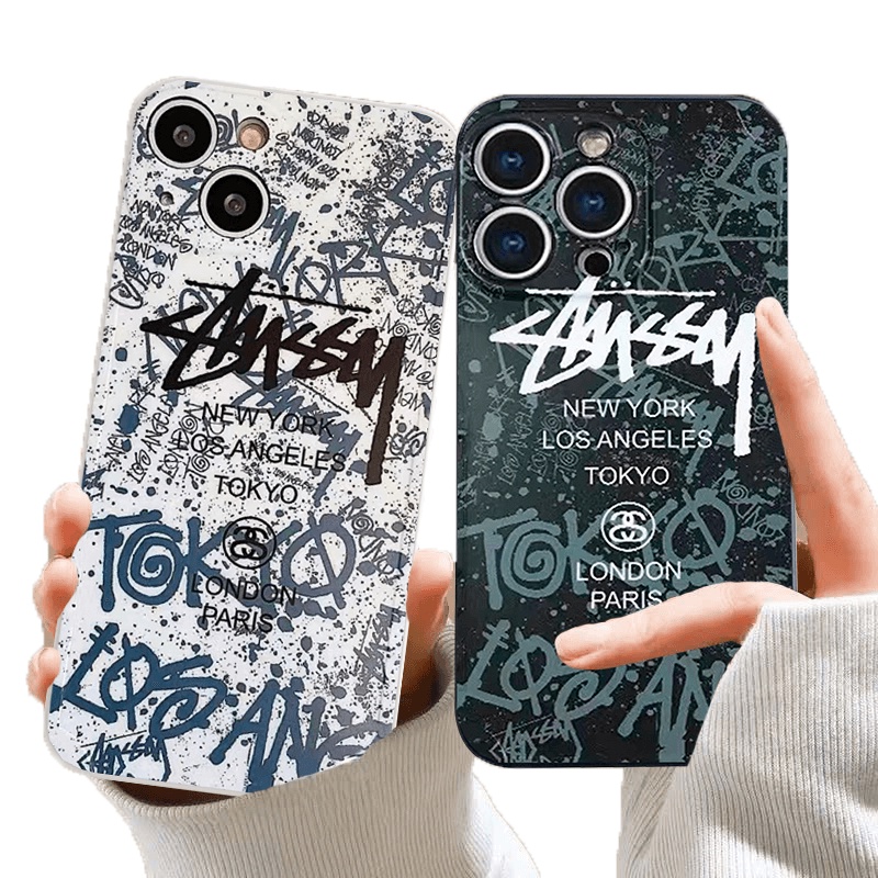 Stussy Icon Fashion Graffiti ốp lưng Samsung Galaxy M53 M52 M51 M33 M23 M11 A15 A05 A05S A42 A71 4G 5G A51 A11 A21S A31 A01 A70 A50 A50S A30S A20 A30 A10 Note 10 Couple Straight Edge Shockproof Soft Phone Case 1MDD 65