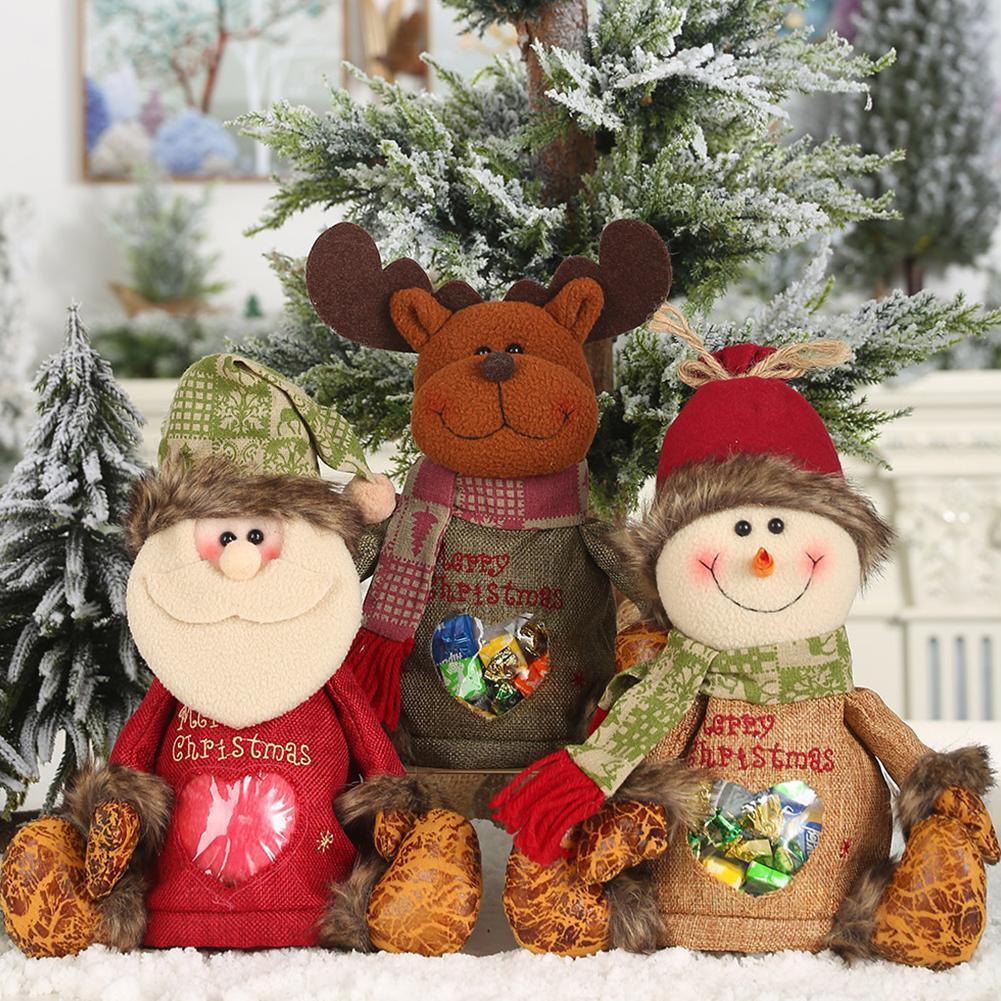 Túi Vải Đựng Quà Giáng Sinh Hình Ông Già Noel / Tuần Lộc / Người Tuyết h1x8