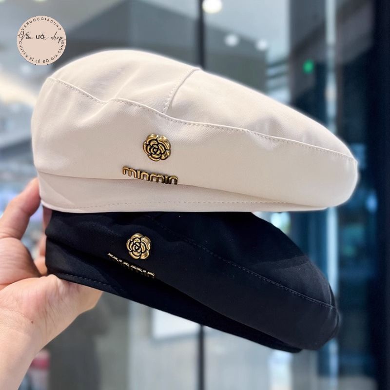 Mũ Beret Mỏng Ba Chiều In Họa Tiết Hoa Phong Cách Hàn Quốc Cổ Điển Thời Trang Xuân Hè Dành Cho Bạn Nữ