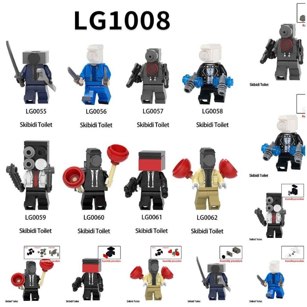 Lacyesbza Bộ Đồ Chơi Lắp Ráp Mô Hình toilet Người Đàn Ông Ngồi Ti Vi Mô Phỏng Nhân Vật titan man skibidi diy