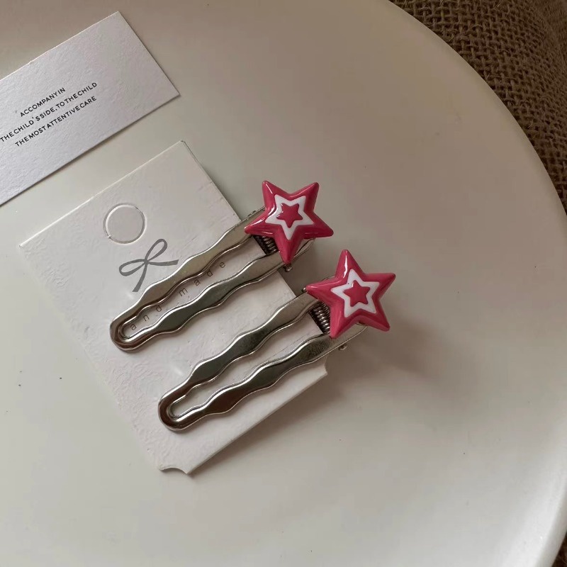 Kẹp Tóc Kim Loại Hình Ngôi Sao Xinh Xắn y2k