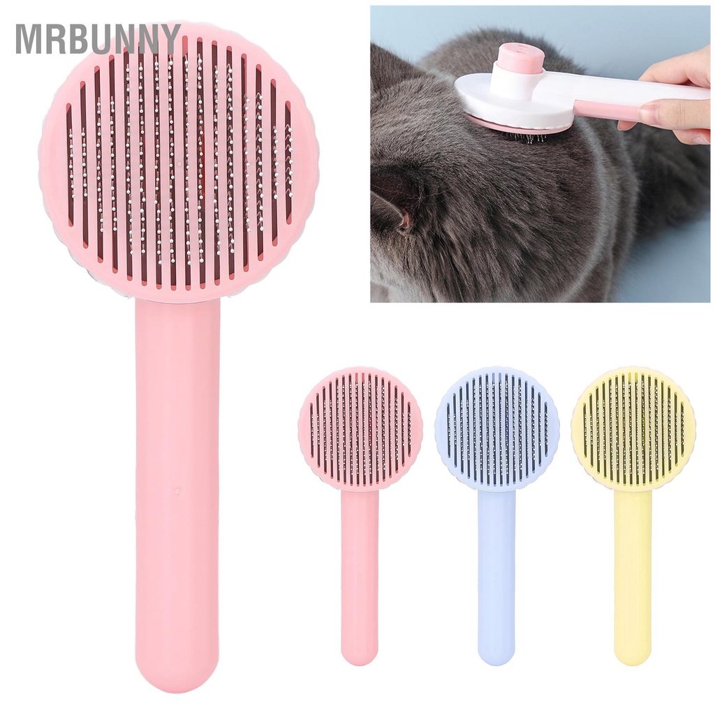 Mrbunny Bàn chải mèo chuyên nghiệp Kim tròn dày Chức năng massage lông thú cưng cho chó Thú