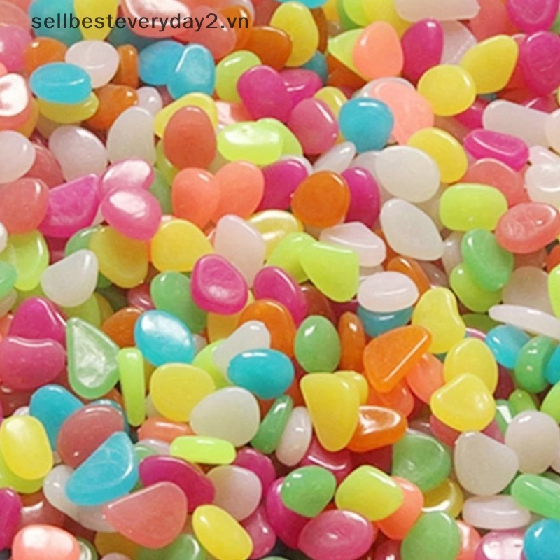 Túi 100 Viên Đá Dạ Quang Nhiều Màu Sắc Trang Trí Hồ Cá / Sân Vườn Ngoài Trời