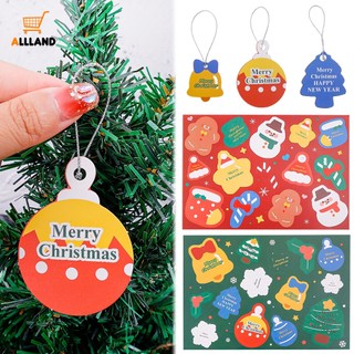 Thẻ Giấy Treo Trang Trí Cây Thông Giáng Sinh / Thiệp Thông Điệp Họa Tiết Người Tuyết Dễ Thương diy