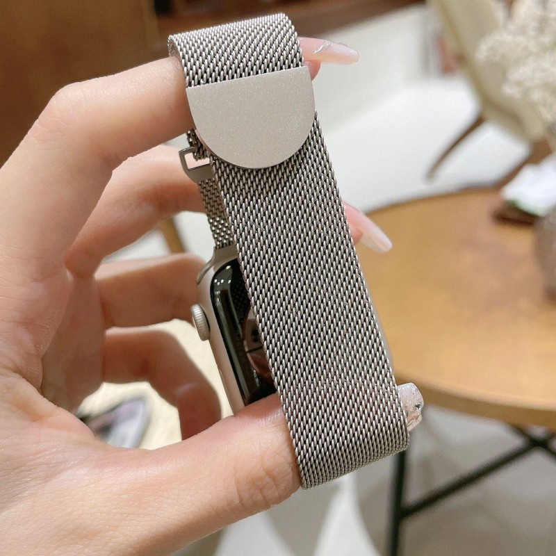 Dây đồng hồ nam châm kim loại Milanese cho Apple Watch 9 8 7 6 5 se 40mm 41mm 44mm 45mm 49mm