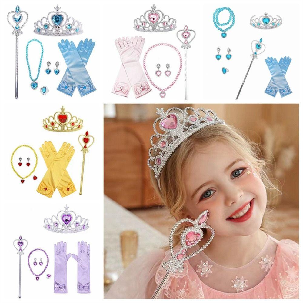 Mmluck Vương Miện Công Chúa elsa Bằng Nhựa Phụ Kiện Hóa Trang Trang Trang Sức Cho Bé Gái