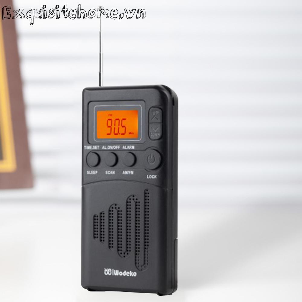 Radio mini Cầm Tay Có jack Cắm Tai Nghe am fm Màn Hình lcd Kỹ Thuật Số Thích Hợp Cho Cắm Trại / Đi Bộ