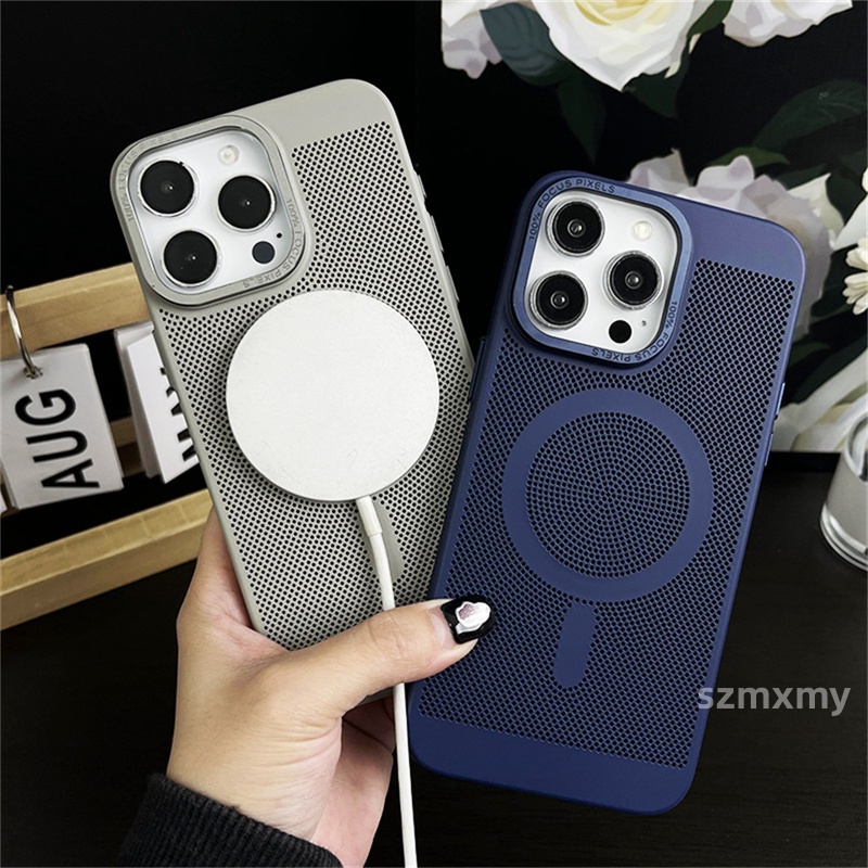 Ốp Điện Thoại pc Cứng Dạng Nhám Khung Ảnh Từ Tính Chống Rơi Cho iphone 15 13 12 14 pro max